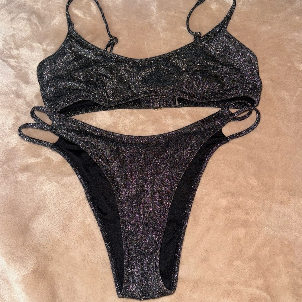 Victoria's Secret Black Glitter Bikini